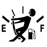 HS Black Funny Car Stickers Lack of Gasoline Consumption Mark Decal Reflective Stickers Car Decoration