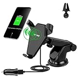 Wireless Car Charger for iPhone X, iPhone 8 Plus/ 8, and Other Qi-Enabled Devices , Provides Fast-Charging for Galaxy S8/ S8+/ S7 / S7 edge / S6 edge+, and Note 5-Black