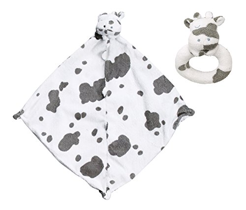Angel Dear Cow Blankie & Ring Rattle Set.