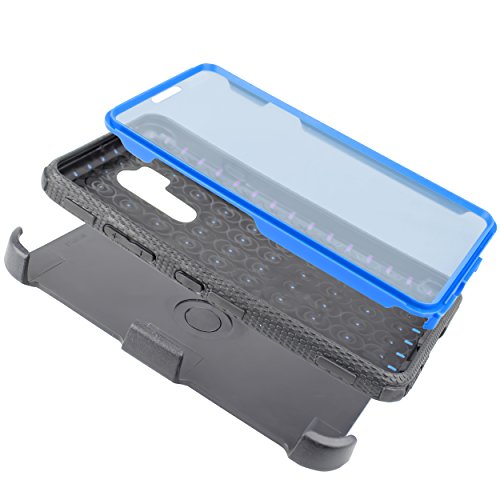 LG G7 Case, LG G7 ThinQ Case, Full-Body Rugged Holster Case Built-in Screen Protector LG G7 2018 Release [Value Bundle] (Blue) - Thumbnail 3