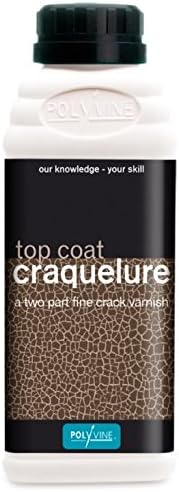 Polyvine Coat Craquelure System, Top Coat & Base Coat Fine Line Crackle Varnish, Distressed Craquelure Decorative Elements