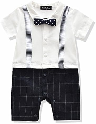 KidsInTime Baby Boys Gentleman Romper Bow Tie Jumpsuit Dressy Outfit 3m-24m