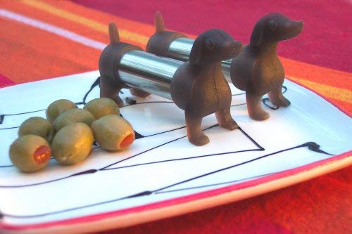 Kikkerland SP017 Dachshund Salt and Pepper Shakers, Brown/Silver - //coolthings.us