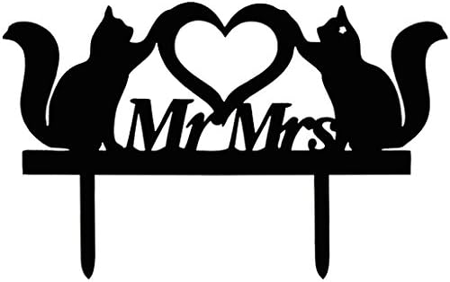 Ecape Personalized Mr and Mrs Fashion Cake Topper Two Little Squirrel Shape Creative Cake Topper for Decoration