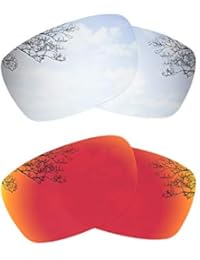 Dynamix Polarized Replacement Lenses for Oakley Fives Squared - Multiple Options (Titanium + Fire Red, Polarized Enhanced)