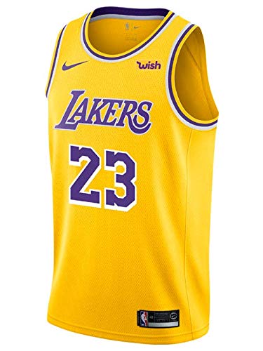 NIKE Men's Los Angeles Lakers Lebron James 2018-19 Icon Edition Swingman Jersey X-Large Gold