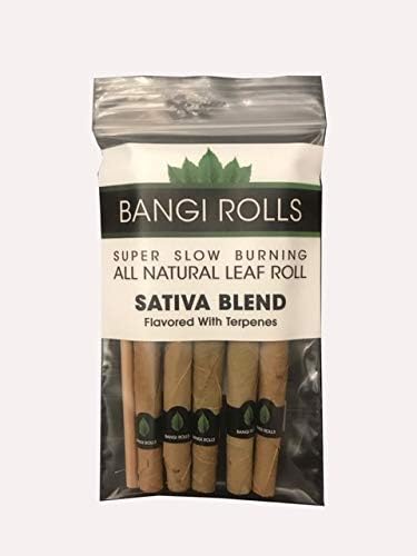 10 x Sativa Bangi Rolls Leaf Wrap Cones. Sativa Terpene Infused. 100% Pure Organic Raw