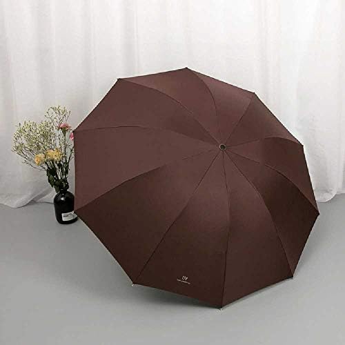 CFSN Sun Umbrella with Sun Protection and Rain Retro Stripes 110cm/Decathlon UV Coffee