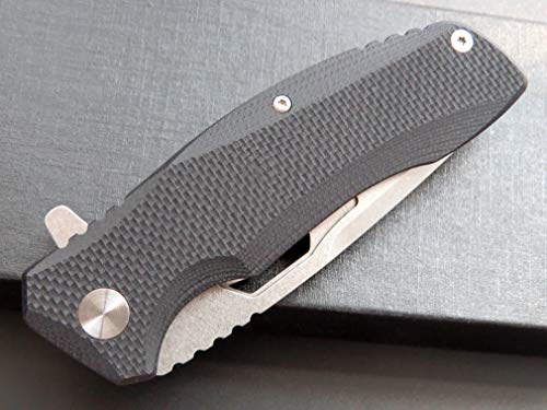 Eafengrow Folding Knife Pocket Knives G10 Handle Blade Camping Hunting Knife Outdoor Tool Survival Knives (EF47-black) - Thumbnail 3