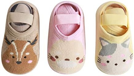 Paipaiwa ベビー靴下 キッズソックス 快適 かわいい 滑り止め付き オシャレ 赤ちゃん 女の子 ガールズ 男の子 ボイズ 0 2歳 8cm 11cm カラーバリエーション 3足セット