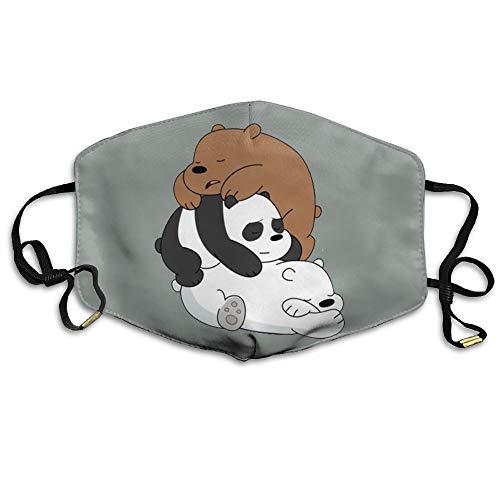 TYUFJDN Pollution Respirator Dust Sleeping Bare Bears Mask-Cool Unisex Washable Environmentally Friendly Mouth Mask Man Woman