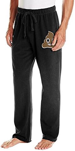 RODNEY Men's Open Bottom Cute Poop Smiley Face Running Trousers L Black