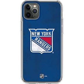 Skinit Clear Phone Case Compatible with iPhone 11 Pro Max - Officially Licensed NHL New York Rangers Distressed Design