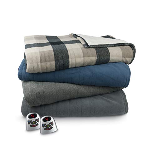 Biddeford Blankets Micro Plush Sherpa Electric Heated Blanket with Digital Controller, Full
