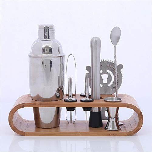 Cocktail Set bildet Barkeeper Kit, Cocktailshaker-Set mit Bambus stehen, Mischen und Dachverstrebung for Privatanwender… – Bild 3