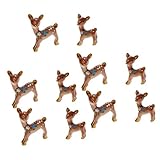 Flameer Miniature Garden Decor - 10 pcs Cute Deer Figurines Miniatures Fairy Garden Crafts Decoration Accessories