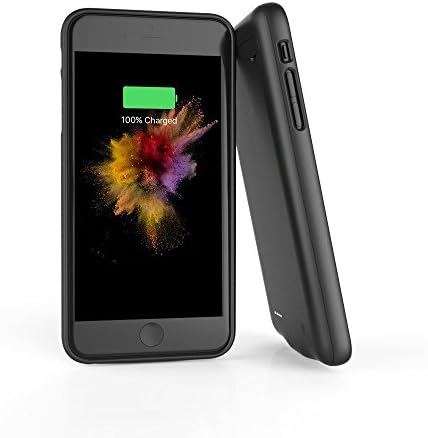 Anjoron Ultra Thin Battery Charger Case (4000 mAh) for iPhone 8 Plus, iPhone 7 Plus, 6/6s Plus (5.5") with Kick Stand, Black
