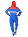 Tipsy Elves Ugly Christmas Sweater Party - Reindeer First Date Blue & Red Adult Jumpsuit
