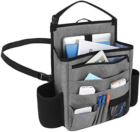 Luxja 車用収納ポケット 車 助手席 収納 多いポケット 撥水加工 グレー