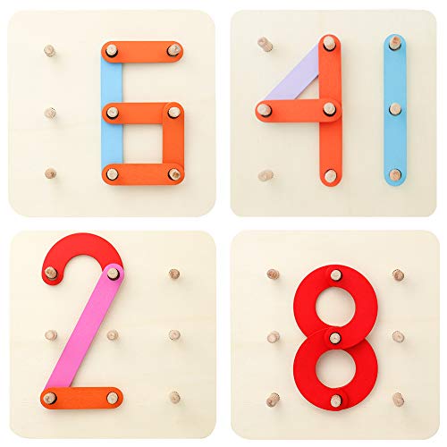 Fajiabao Wooden ABC Puzzle Montessori Toys Stem Learning Peg Board Letter Number Construction Shape Sorter Stacking Gift for Preschool Toddlers Kids