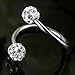 Top Plaza 2x/10x 16G Czech Crystal Eyebrow Cartilage Ear Studs/Ear Rings, S-Type (2)