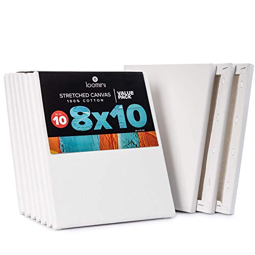 Canvas Boards for Painting 8x10 / 10 Pack 5/8 Inch Profile 100