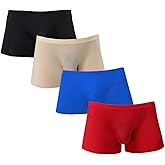 LSAMDIR Men's Silky Underwear Trunks Rather Transparent Boxer Briefs Short Leg