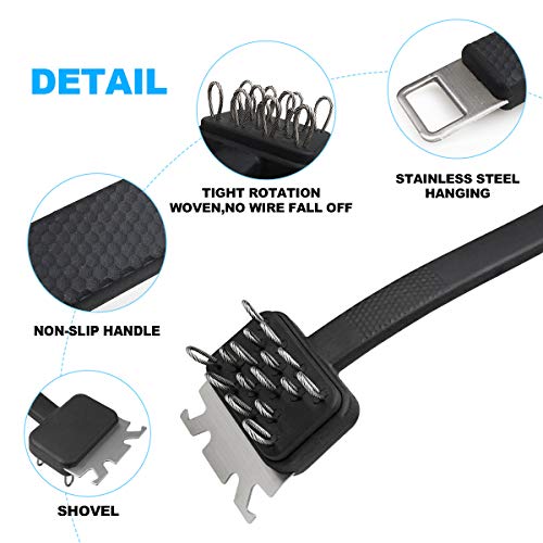 Grill BBQ Cleaning Brush with Scraper.Only 16 pieces of wire-steel Bristle Free&Brushless.No rub off. Strong cleanliness 100% rust-proof stainless steel antislip Long Handle Nylon durable with beer bo - Thumbnail 2