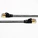 Tera Grand - 6FT - CAT7 10 Gigabit Ethernet Ultra Flat Patch Cable for Modem Router LAN Network - Braided Jacket, Gold Plated Shielded RJ45 Connectors, Faster Than CAT6a CAT6 CAT5e, Black & White