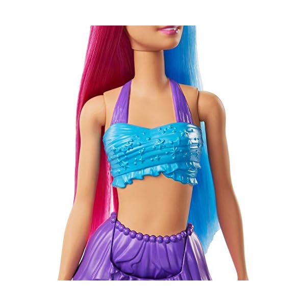 Barbie-GJK08-Dreamtopia-Surprise-Mermaid-Doll Barbie Dreamtopia Mermaid Doll, 12-Inch, Pink and Blue Hair, with Tiara, Gift for 3 to 7 Year Olds - GJK08