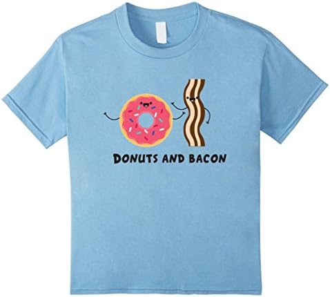 Kids Donuts And Bacon Funny T-Shirt Donut Clothing 4 Baby Blue