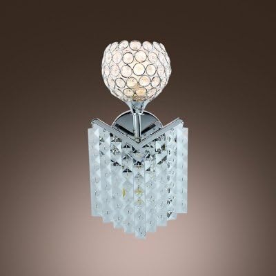 mei Beautiful Single-light Wall Sconce Features Globe Design with Crystal Beads