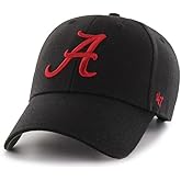 47 Alabama Hat (UA Crimson Tide) Mens Womens MVP Adjustable Cap, Structured Fit, Black, One Size