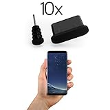 innoGadgets 10x Anti Dust Plugs for Smartphone, MacBook, Laptop | USB-C Dust Plug for Samsung Galaxy S8, S9, S10 | Silicone Dust Plug - Black