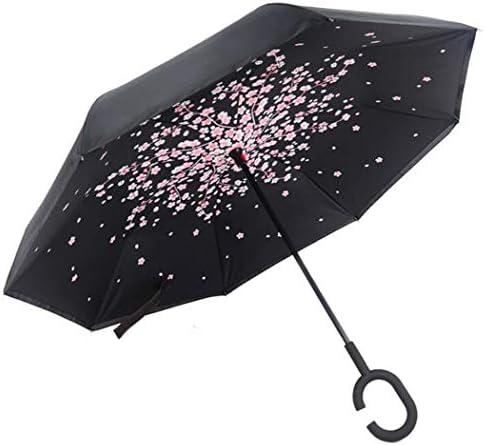 DUBAO Household Umbrella,Double Inverted Umbrella Inverted Umbrella Windproof UV Protection Large Straight Umbrella User C-Shaped Handle