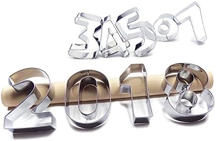 GXHUANG 3 3/20 9 Arabic Numbers Digital Sugar Cookie Cutters Set - Stainless Steel