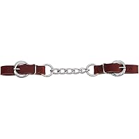 Weaver Leather Latigo Leather Heavy-Duty 4 1/2-Inch Single Link Chain Curb Strap, Burgundy