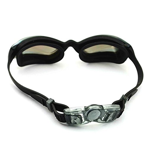 MADY Swimming Goggles, Black, Mirrored, Swim Goggles, Adjustable, No Leaking, Anti Fog, UV Protection, Triathlon, Swim Goggles with Free Swim Cap + Nylon Bag + Nose Clip + Ear Plugs