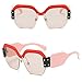 DDLbiz Women Fashion Vintage Sunglasses Retro Big Frame UV400 Eyewear Party Hit (C)