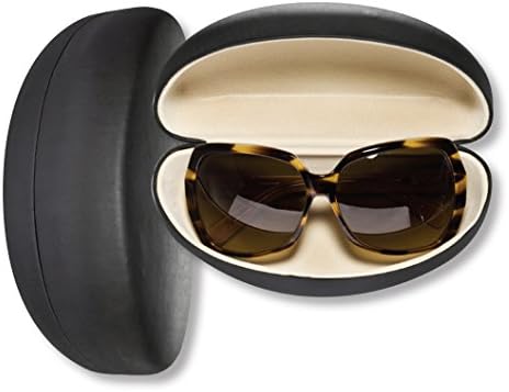 Large Sunglasses Case For Men & Women, Hard Shell Eyeglass Case In Smooth Matte Black