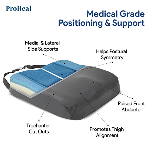 ProHeal Wheelchair Seat Cushion Gel Infused Memory Foam Orthopedic