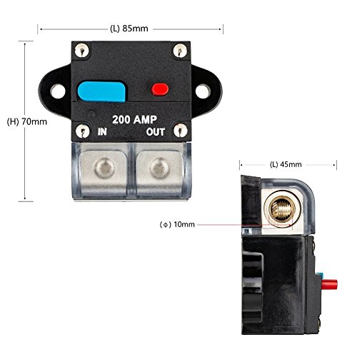 12V24V DC Car Audio Inline Circuit Breaker 200A Reset Fuse Holder for