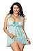 Dreamgirl Women's Plus-Size Playful Retro Babydoll and Tanga Panty Set