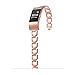 Wearlizer Compatible with Fitbit Charge 2 Bands for Women Replacement Wrist Band Small Large Accessories Dressy Bangle Bracelet Rose Gold