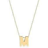 Gelin 14K Solid Gold Initial Necklace for Women (A to Z All Letters)
