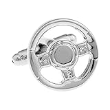 Steering Wheel Cufflinks Race Car Driver Metal Cuff