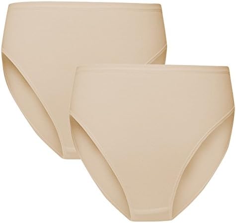 8-9T Girls Cotton Underwear High Waist Dance Bottoms - Pack of 2 - Beige