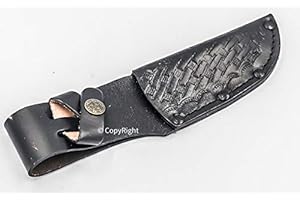 DamaskerUS 7.5" Custom Handmade Pure Leather Sheath for Blade Knife Engraved New