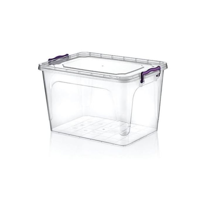 Buy S&MC Homeware Large 30 Litre Heavy Duty Clear Plastic Storage Box Stackable Transparent