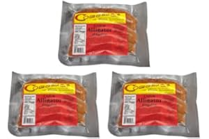 CREOLE FOODS Comeaux's Alligator Boudin (Pack Of 3) - Bold and Flavorful Cajun Delicacy - Authentic Louisiana Cajun Boudin - Perfect Spice and Flavor to Every Bite - Perfect for Grilling and Frying - Geaux Eat More Boudin